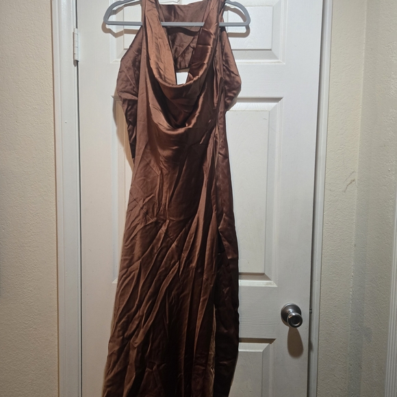 Zara Chocolate Brown Backless Dress - Picture 2 of 4